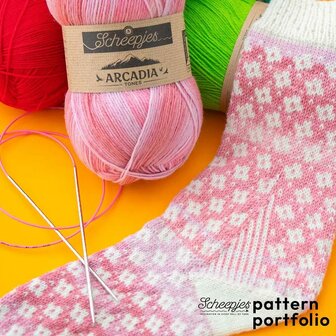 Scheepjes Pattern Portfolio Arcadia&nbsp;verschillende jacquard gebreide sokken