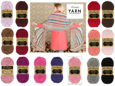 Scheepjes Wrapket Scarf Breibar pakket 4 Scheepjes Merino Soft + gratis patroon