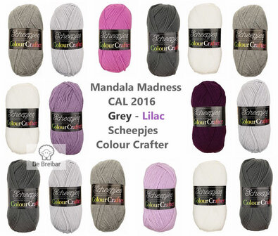 Mandala Madness Grey - Lilac Scheepjes Colourcrafter CAL