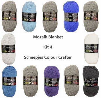 Moza&iuml;ek deken kit 4 Colour crafter Scheepjes