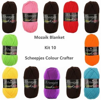 Moza&iuml;ek deken kit 10 Colour crafter Scheepjes