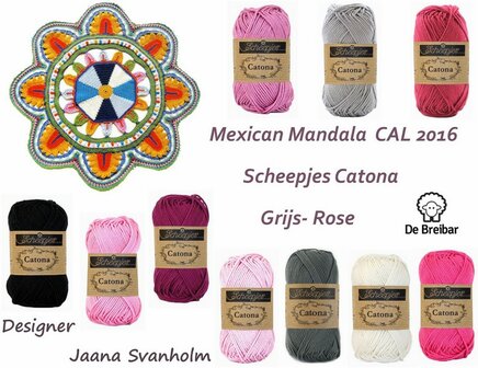 Mexican Mandala Catona Rose - Grijs Scheepjes