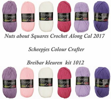 Nuts about Squares Cal 2017  kleuren kit 1012  Scheepjes Colour Crafter