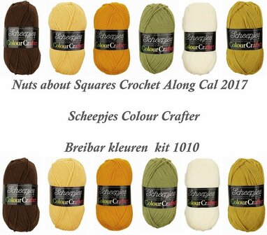 Nuts about Squares Cal 2017  kleuren kit 1010  Scheepjes Colour Crafter