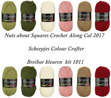 Nuts about Squares Cal 2017  kleuren kit 1011  Scheepjes Colour Crafter