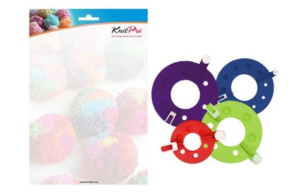 KnitPro 4 pompon makers 35 mm, 55 mm, 70 mm en 90 mm