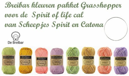 Spirit of life cal Breibar pakket Grasshopper Scheepjes Spirit en Catona