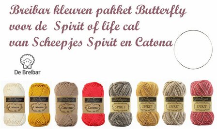 Spirit of life cal Breibar pakket Butterfly Scheepjes Spirit en Catona