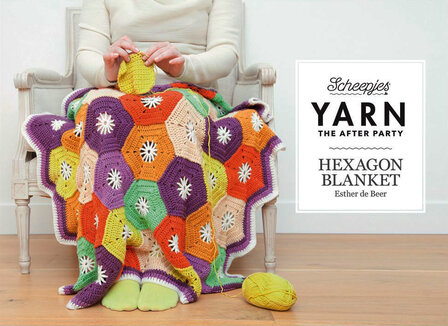 Hexagon Blanket Scheepjes Breibar kit 2023 Merino Soft inclusief patroon en label en een canvastas  met print