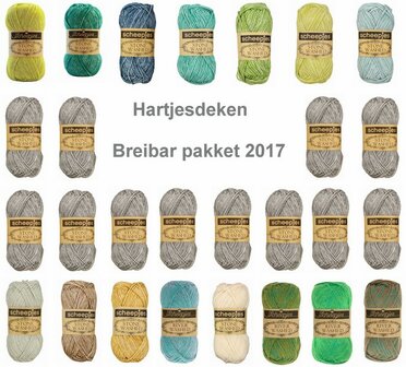 Hartjesdeken Stone Washed Scheepjes Breibar pakket 2017