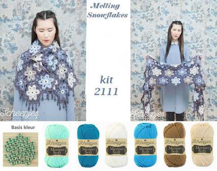 Melting Snowflakes kit 2111. De eerste bol in de rij is de hoofdkleur.