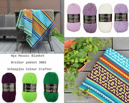 Nya Mosaic Blanket Scheepjes Colour Crafter Breibar haakpakket 3002. incl kleurverdeelschema 