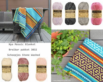 Nya Mosaic Blanket Scheepjes Stone Washed Breibar haakpakket 3032