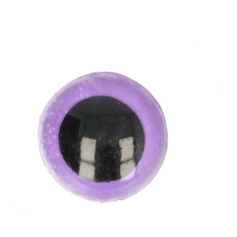 Veiligheidsoogjes tweekleurig Lila - Zwart 15 mm
