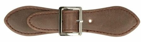 Kiltriempje  bruin - ganzend zwarte gesp  12 cm lang--3 cm breed