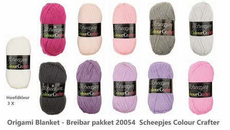 Origami Blanket - Breibar 20054 Scheepjes Colour Crafter compleet garen pakket