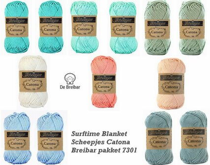Surftime Blanket van Scheepjes Catona Breibar pakket 7301