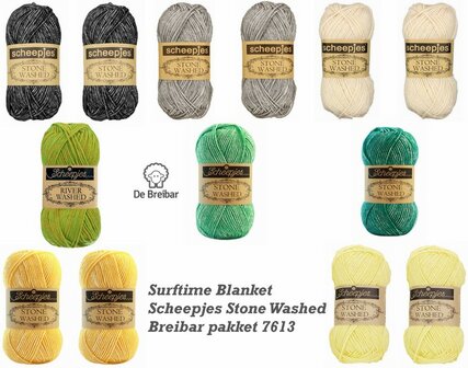 Surftime Blanket van Scheepjes Stone Washed Breibar pakket 7613