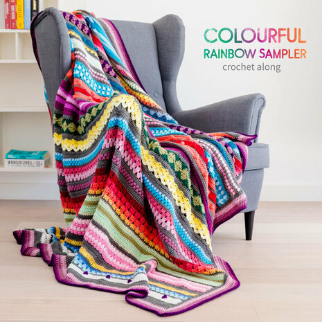 Rainbow Sampler Blanket 1 CAL Scheepjes Colour Crafter Origineel - compleet deken haakpakket