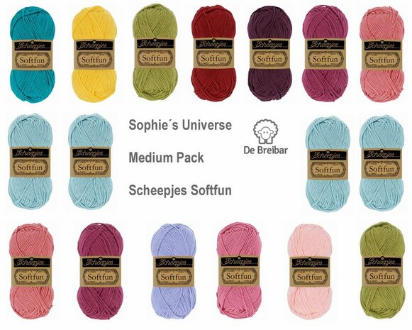 Sophies Universe medium pakket van Scheepjes Softfun original, incl de Sophie s Universe tas!
