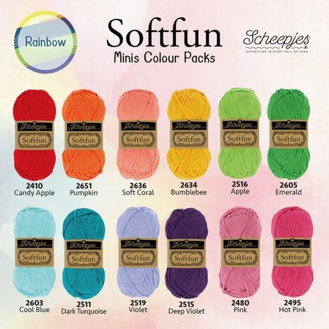Softfun Rainbow colour pack 12x20g  Scheepjes 