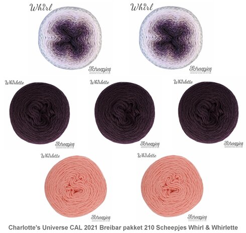 Charlotte’s Universe CAL 2021 Breibar pakket 210 van Scheepjes Whirl Ombré en Whirlette garenpakket