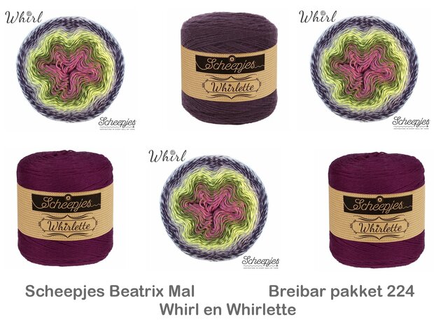 Beatrix Blanket Scheepjes MAL - Breibar 224  kleuren pakket van Scheepjes Whirl en Whirlette