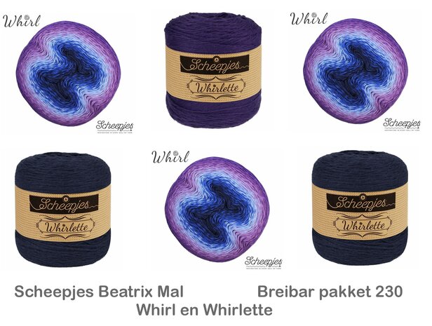 Beatrix Blanket Scheepjes MAL - Breibar 230  kleuren pakket van Scheepjes Whirl en Whirlette
