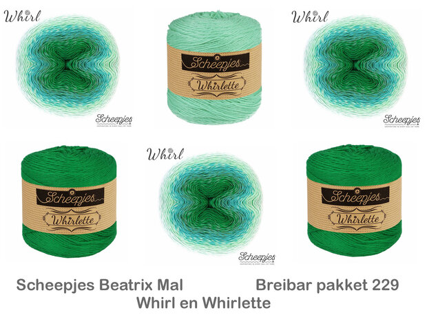 Beatrix Blanket Scheepjes MAL - Breibar 229  kleuren pakket van Scheepjes Whirl en Whirlette