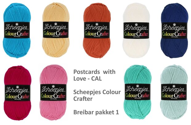 Postcards with Love Blanket Cal van Scheepjes Colour Crafter Breibar pakket 1