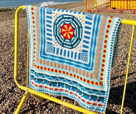 Down by the Sea Blanket - Brighton Beach Scheepjes Colour Crafter garen pakket