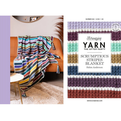 Squares en Stripes Blankets van Scheepjes Scrumptious compleet garen pakket + gratis Patronen YARN - The After Party 202 en 203