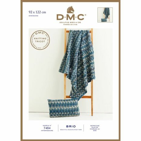 Deken en kussen van DMC Brio compleet garen pakket met haakpatroon