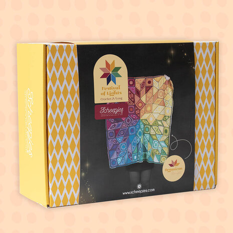Scheepjes CAL 2024 Festival of Lights blanket - Organicon kit, incl 3 kaarten en een Scheepjes mok.
