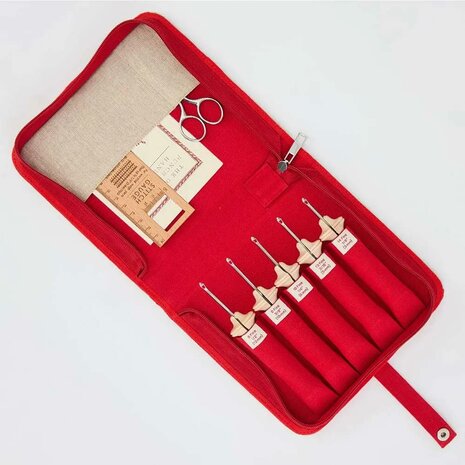 Oxford Punchnaald set van 5 fine Natural Wood punchnaalden maat 8-14 