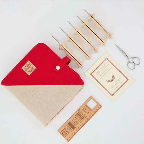 Oxford Punchnaald set van 5 fine Natural Wood punchnaalden maat 8-14 