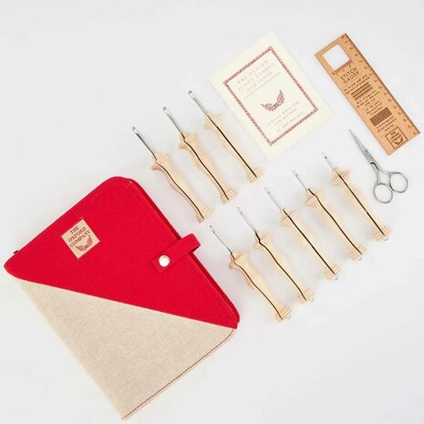 Oxford Punchnaald set vab 5 fine-regular en 3 Natural punchnaalden Wood maat 8-14 