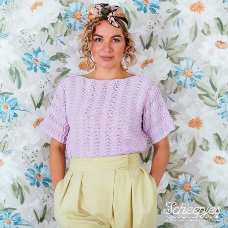Feather and Fan Tee van Scheepjes Cotton Create garen pakket + gratis patroon