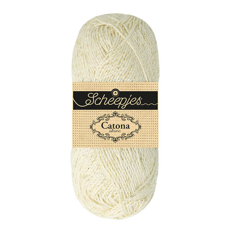 Scheepjes Catona Shine - 105-G Bridal White - Gold