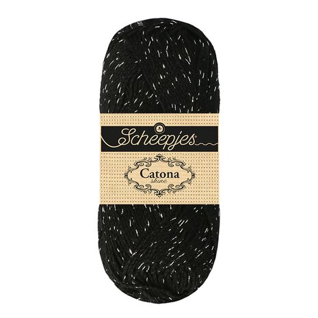 Scheepjes Catona Shine - 110-S Jet Black - Silver