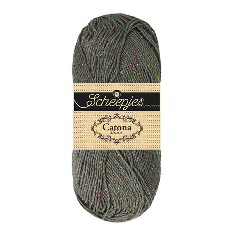 Scheepjes Catona Shine - 242-R Metal Grey - Rainbow