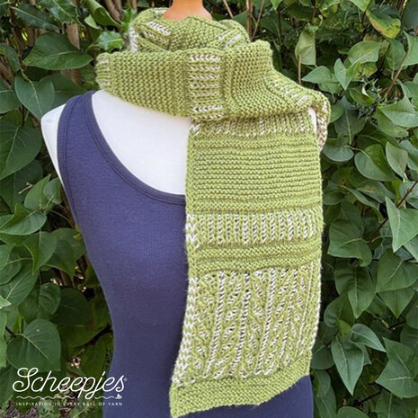 Among the Leaves Scarf Scrumptious‑versie garen pakket