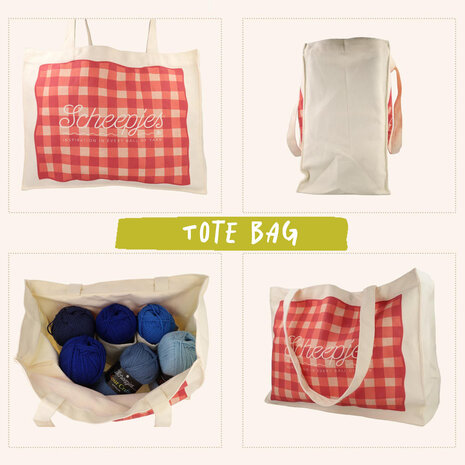 Scheepjes CAL2026 Tote bag leeg met vakjes 42x32cm