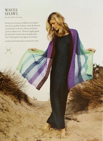 Waves shawl van Scheepjes Alpaca Rhythm  en Mohair Rhythm door Bernadette Ambergen
