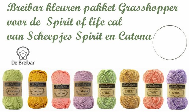 Spirit of life cal Breibar pakket Grasshopper Scheepjes Spirit en Catona