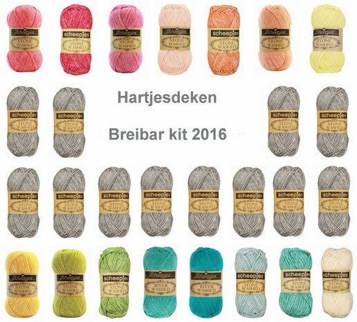 Hartjesdeken Stone Washed Scheepjes Breibar pakket 2016