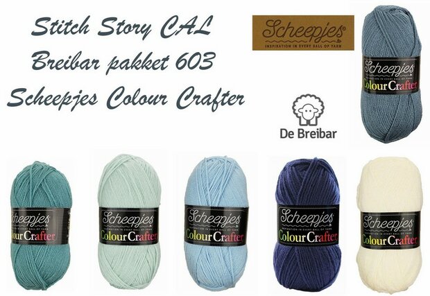 Stitch Story CAL Breibar pakket 603 Scheepjes Colour Crafter incl een Scheepjes label.