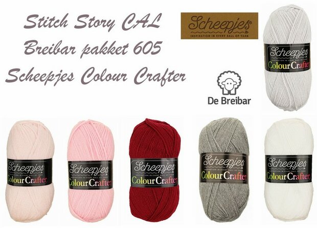 Stitch Story CAL Breibar pakket 605 Scheepjes Colour Crafter incl een Scheepjes label.