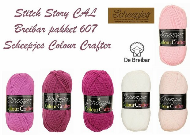 Stitch Story CAL Breibar pakket 607 Scheepjes Colour Crafter incl een Scheepjes label.