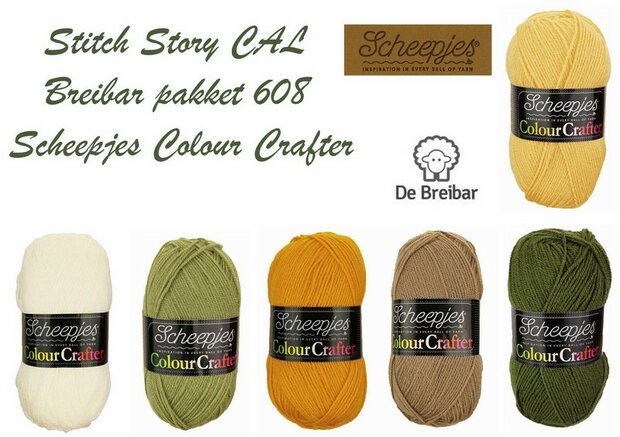 Stitch Story CAL Breibar pakket 608 Scheepjes Colour Crafter incl een Scheepjes label.